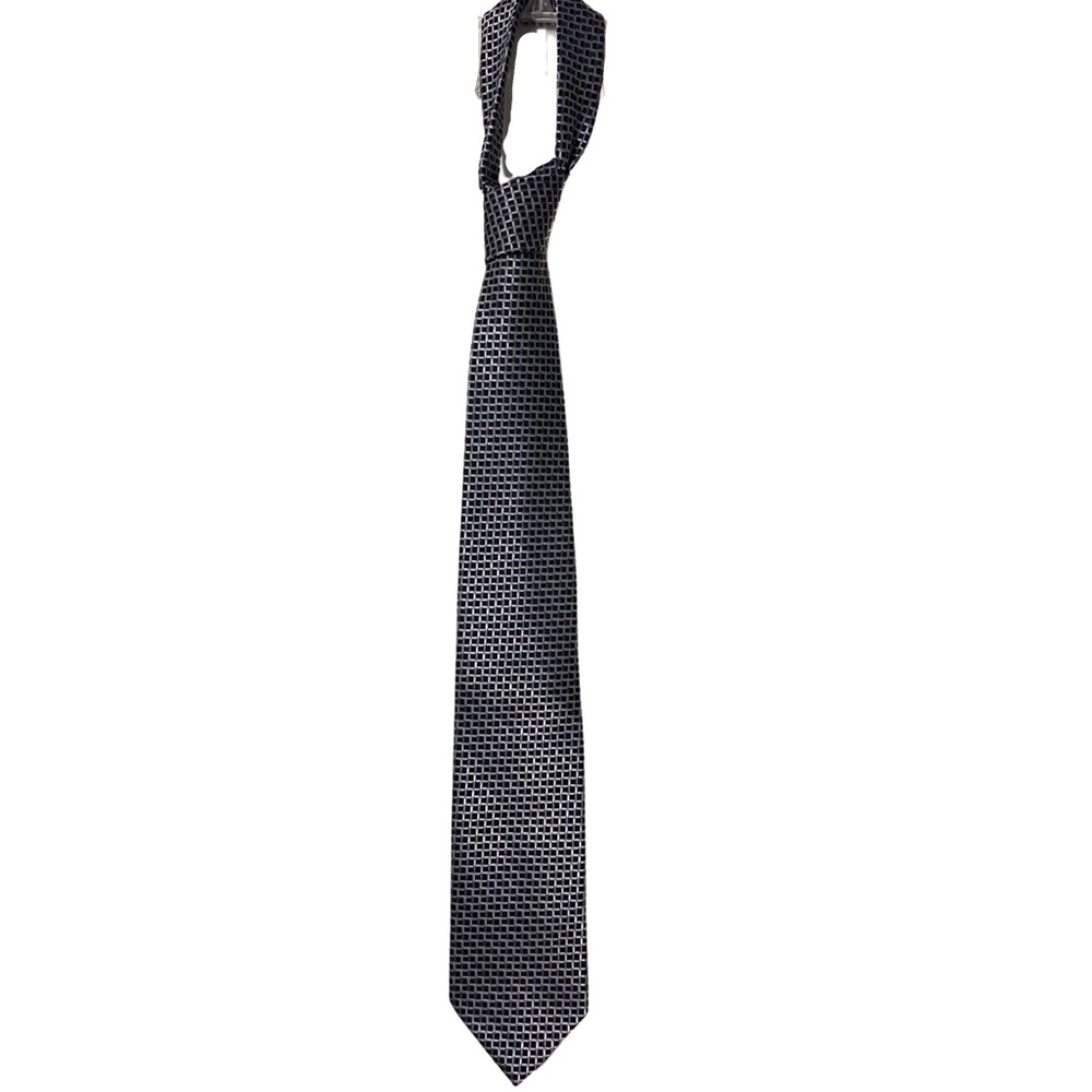 Alexander Julian Black and Gray Textured Tie